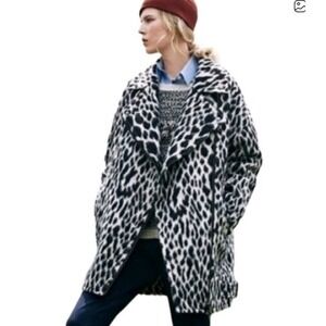 Banana Republic Women's XL Cocoon Moto Coat Italian Fabric Wool Alpaca Blend